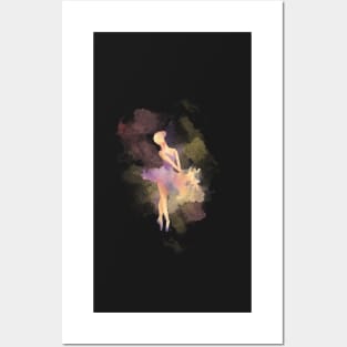 Purple And Pink Watercolor Ballerina Posters and Art